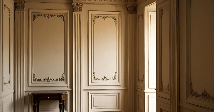 Creative wall molding ideas in a living room